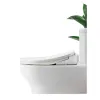The white smart toilet seat cover with a constant temperature seat ring and a slowly lowering cover plate features an instant hot cleaning design without a water tank Item Picture